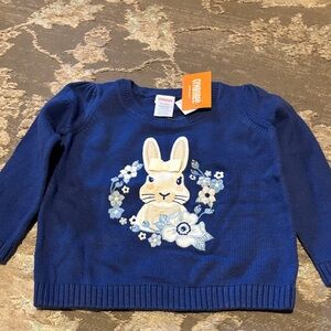 Gymboree Navy Kids Sweater with Embroidered Bunny Design